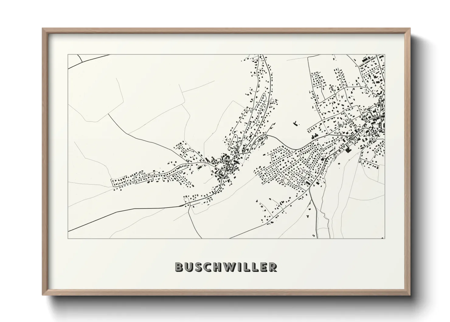 Une affiche de carte sur Buschwiller