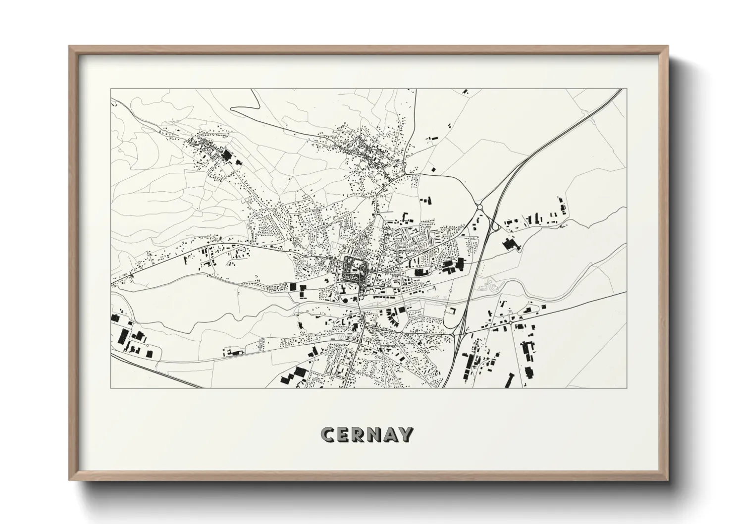 Une affiche de carte sur Cernay