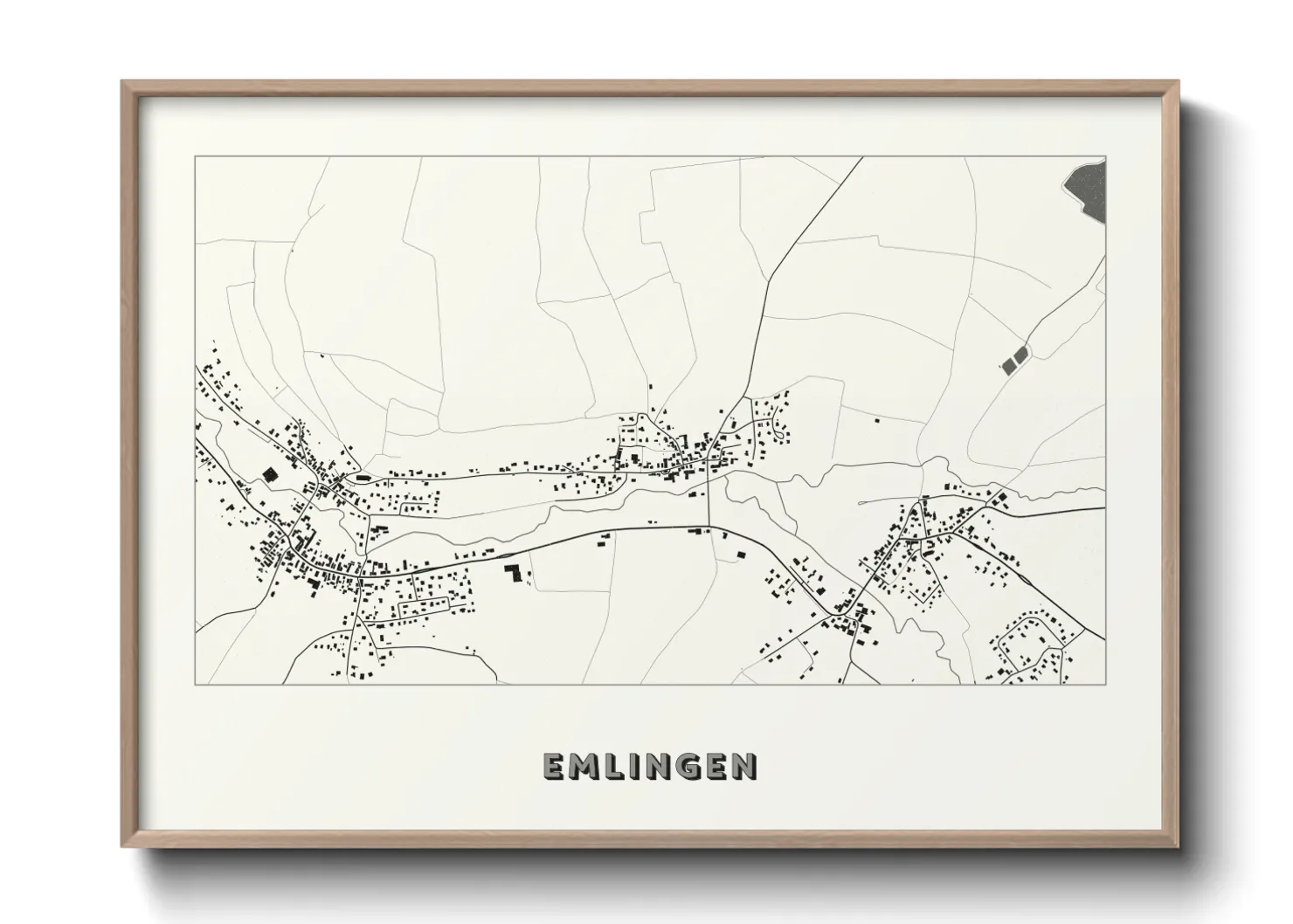 Une affiche de carte sur Emlingen