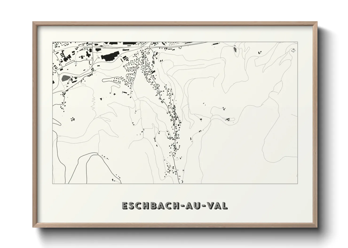 Une affiche de carte sur Eschbach-au-Val