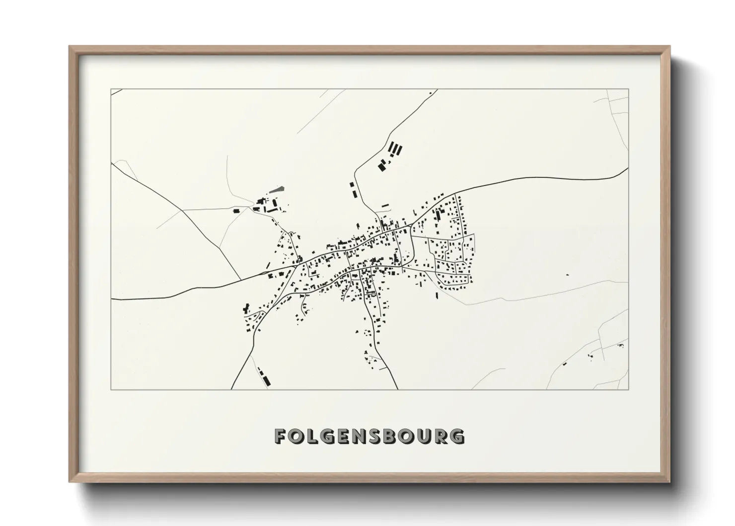 Une affiche de carte sur Folgensbourg