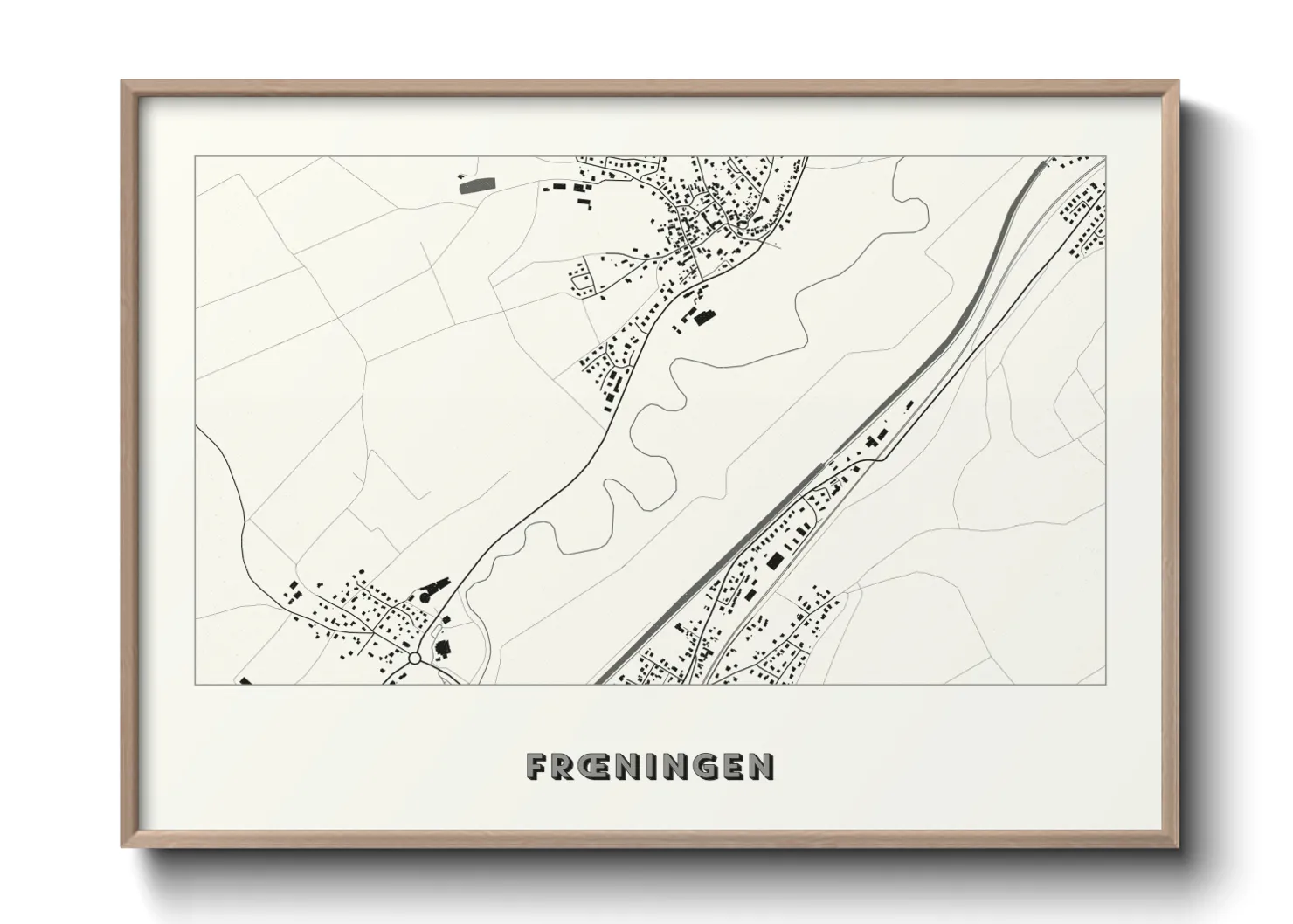 Une affiche de carte sur Frœningen