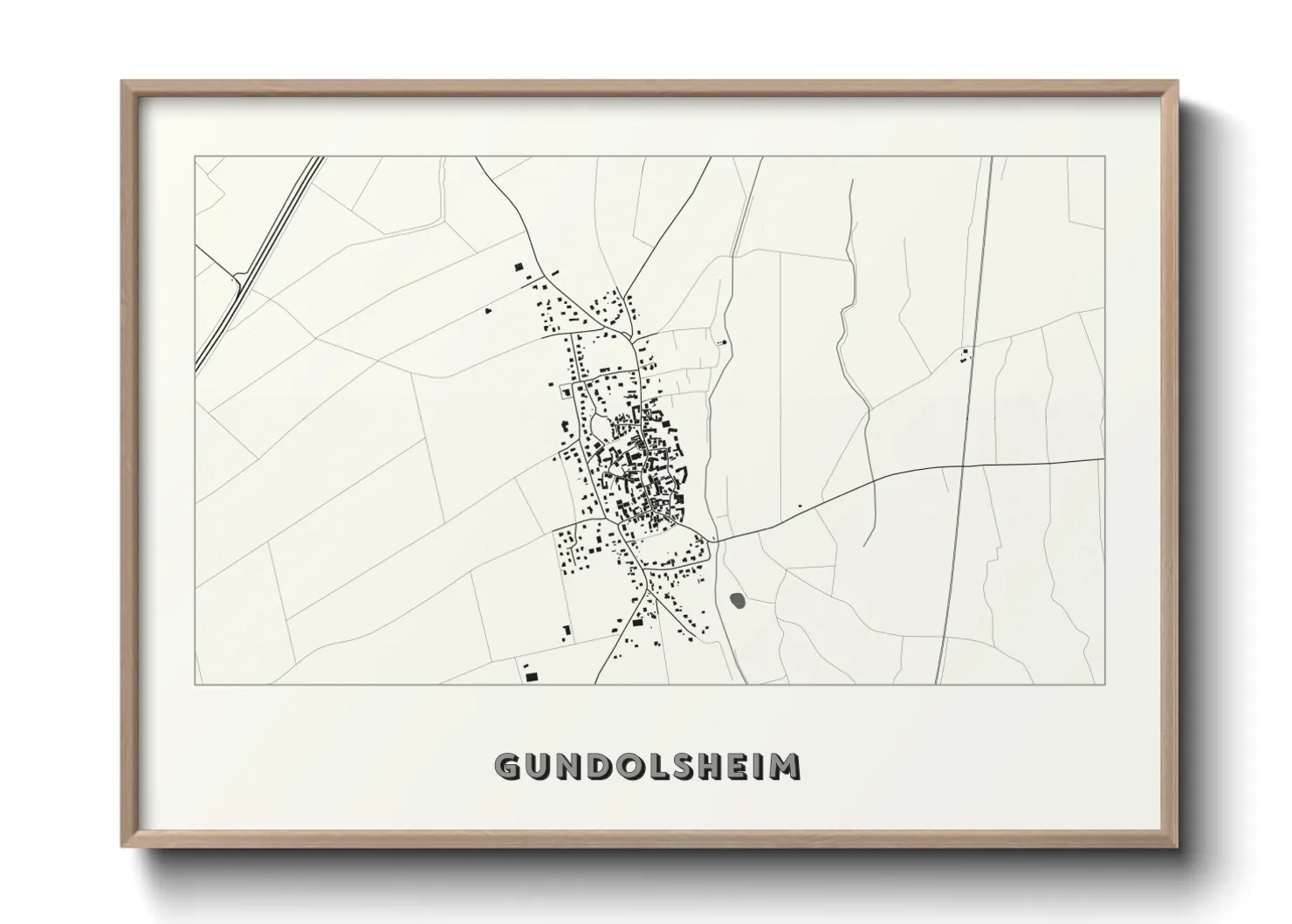 Une affiche de carte sur Gundolsheim