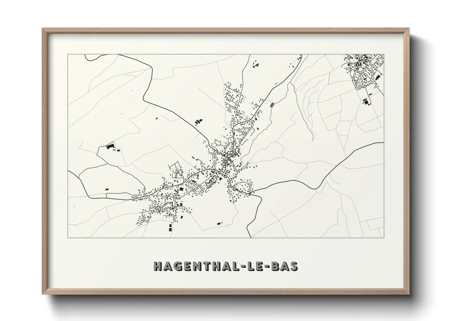 Une affiche de carte sur Hagenthal-le-Bas