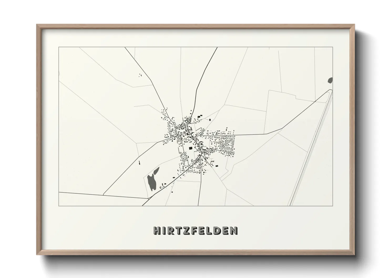 Une affiche de carte sur Hirtzfelden