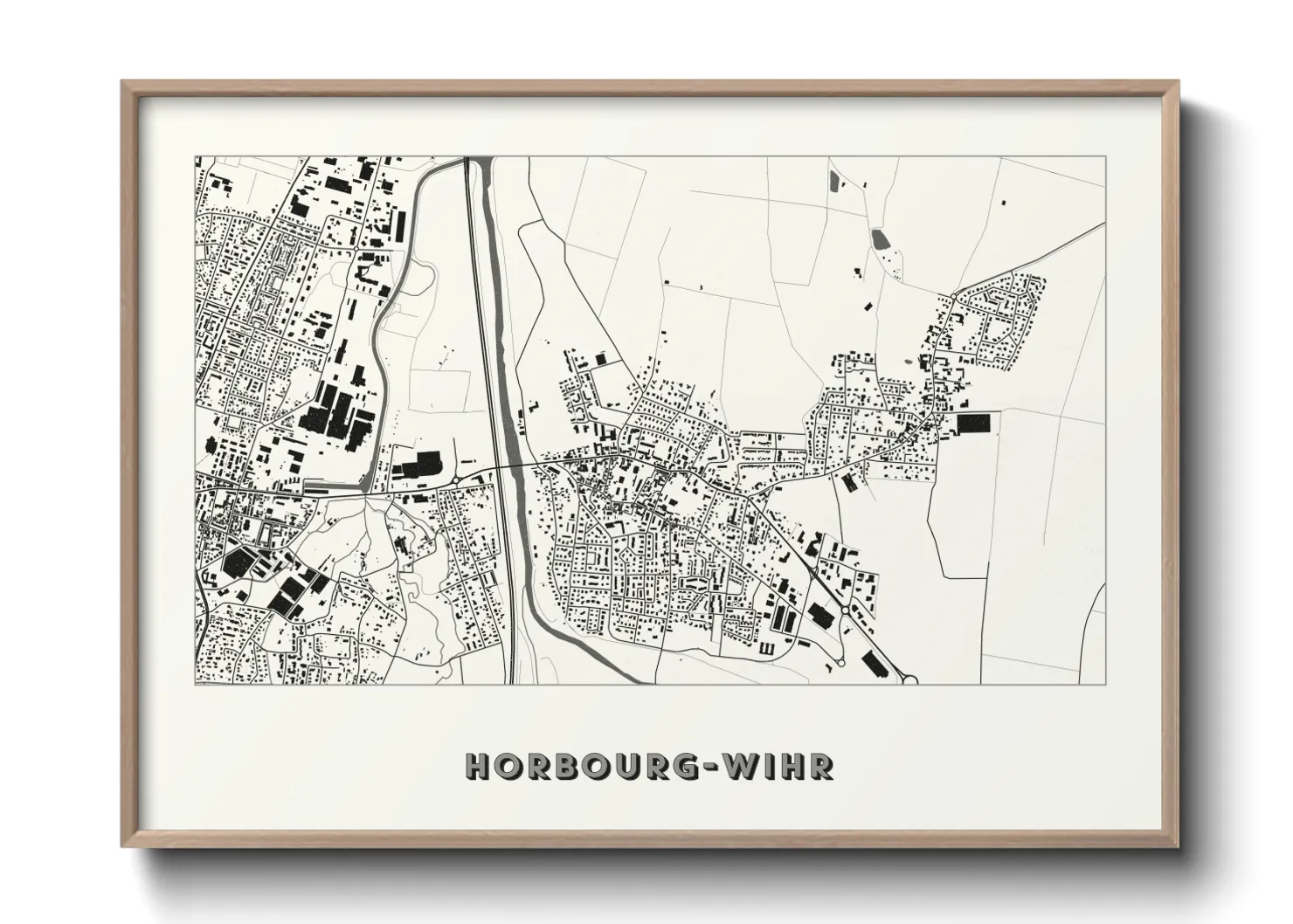Une affiche de carte sur Horbourg-Wihr