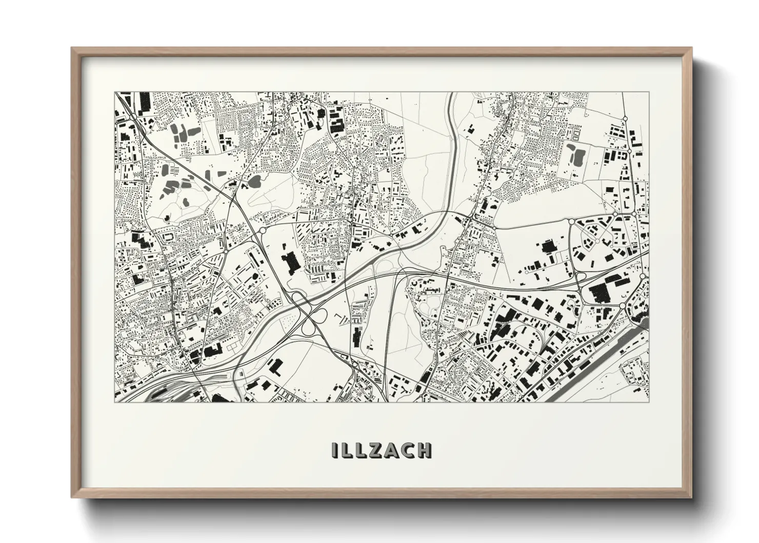 Une affiche de carte sur Illzach