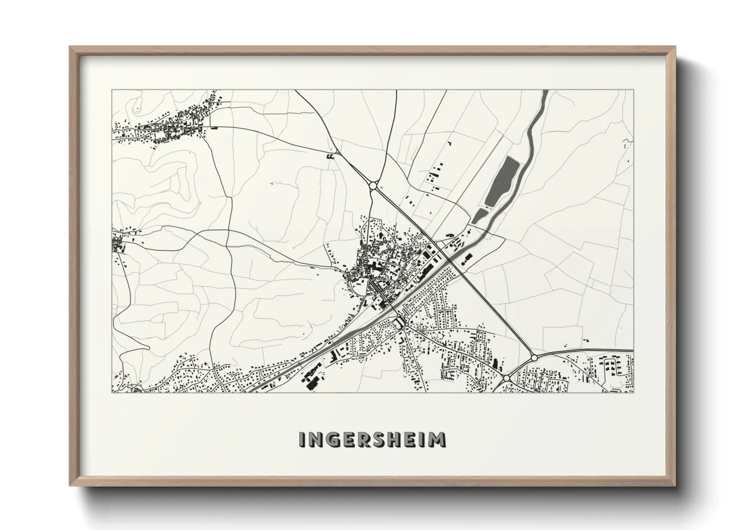 Une affiche de carte sur Ingersheim
