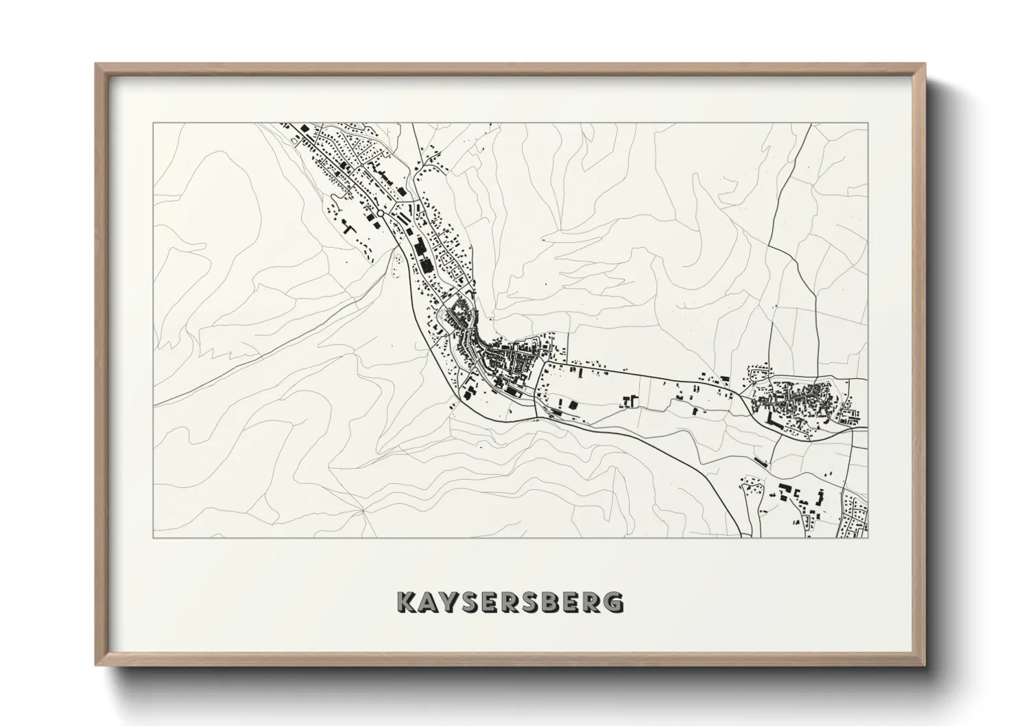 Une affiche de carte sur Kaysersberg
