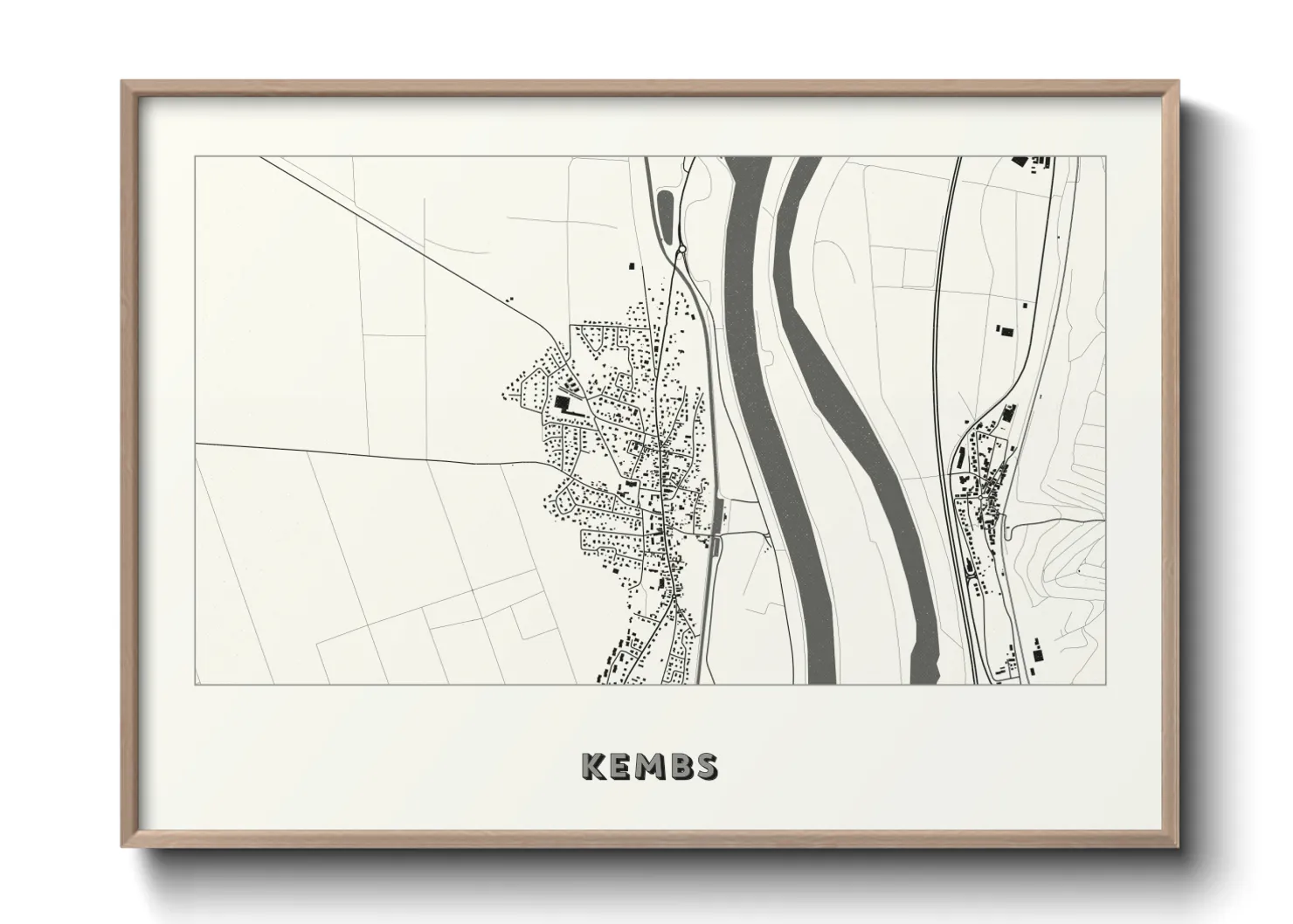 Une affiche de carte sur Kembs