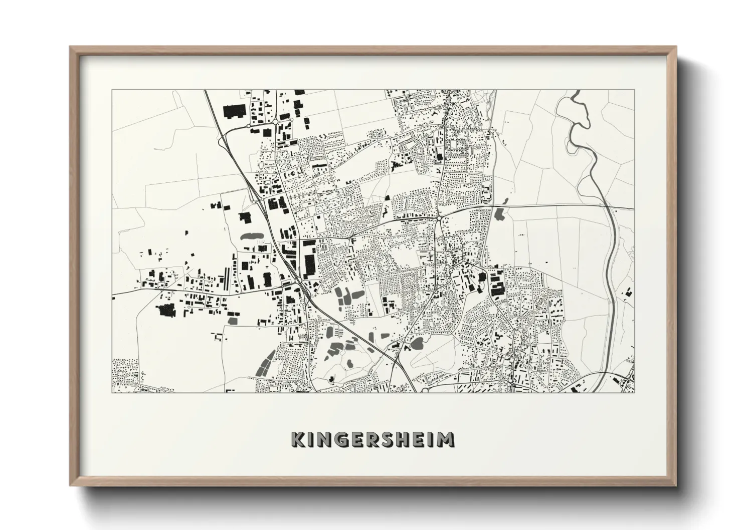 Une affiche de carte sur Kingersheim