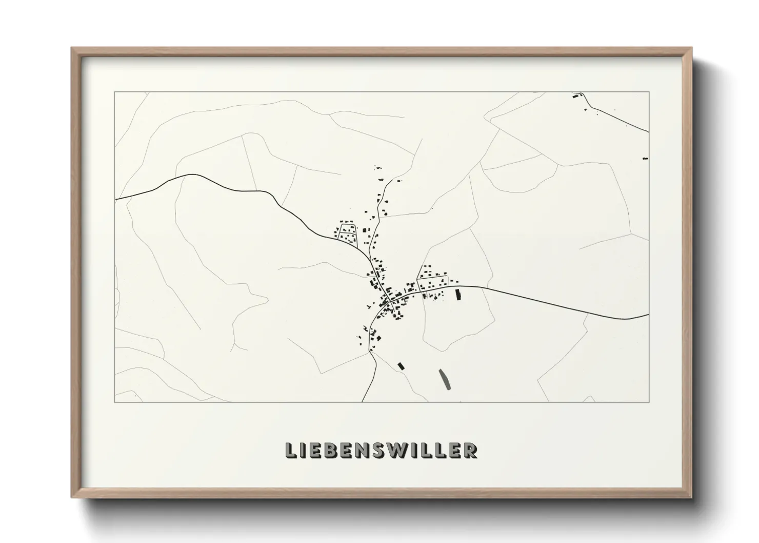 Une affiche de carte sur Liebenswiller