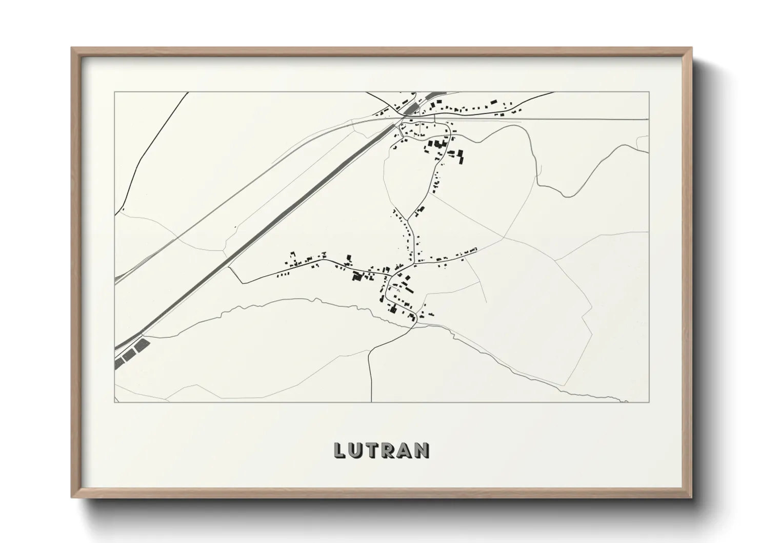 Une affiche de carte sur Lutran