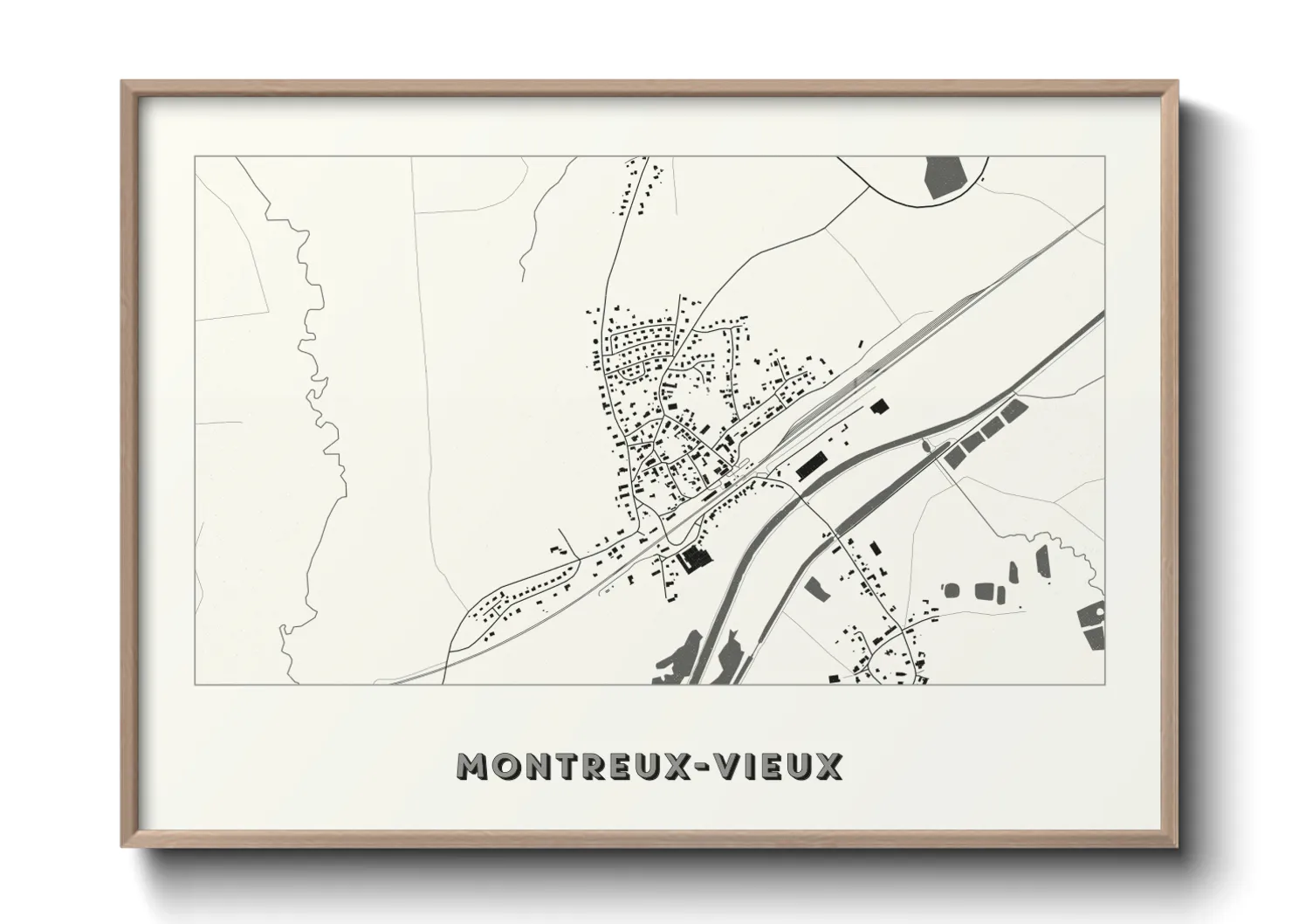 Une affiche de carte sur Montreux-Vieux