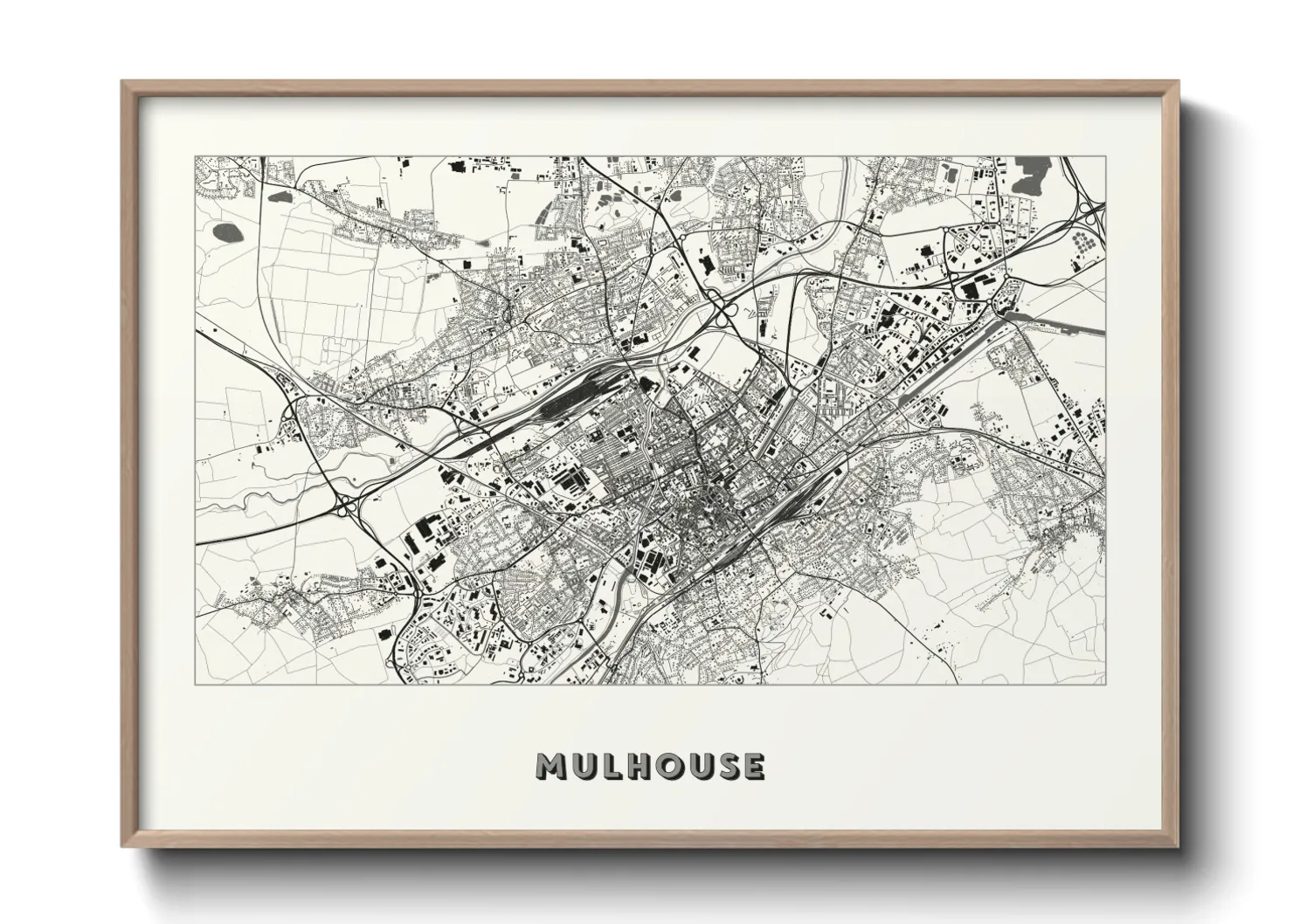 Une affiche de carte sur Mulhouse