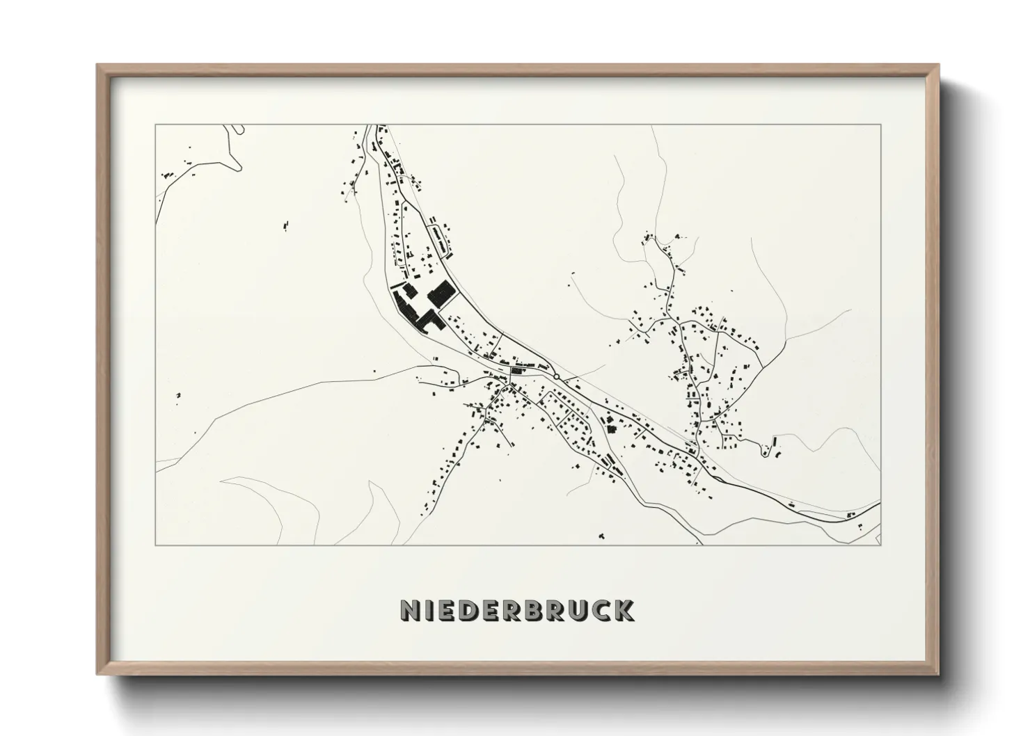 Une affiche de carte sur Niederbruck