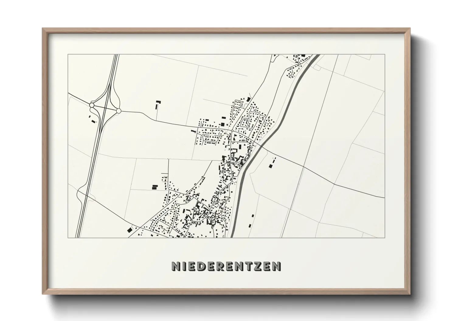 Une affiche de carte sur Niederentzen