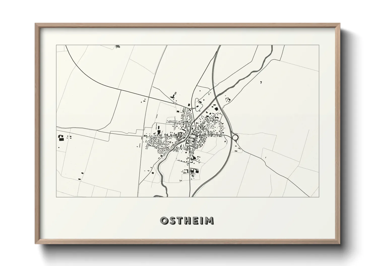 Une affiche de carte sur Ostheim