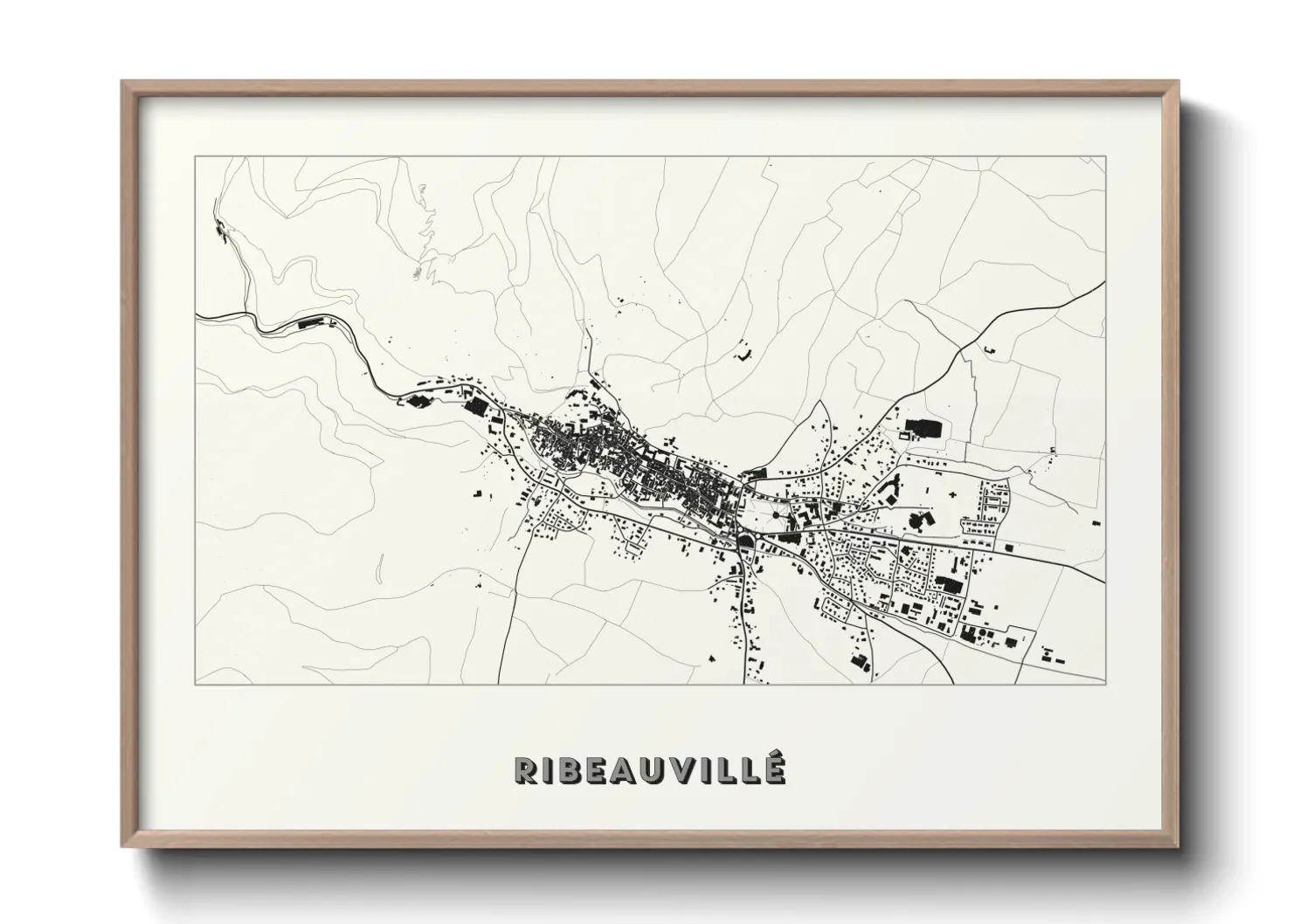 Une affiche de carte sur Ribeauvillé
