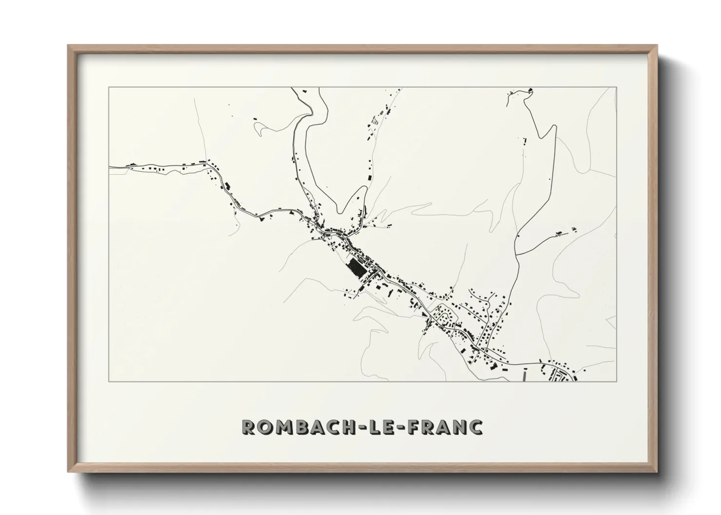 Une affiche de carte sur Rombach-le-Franc