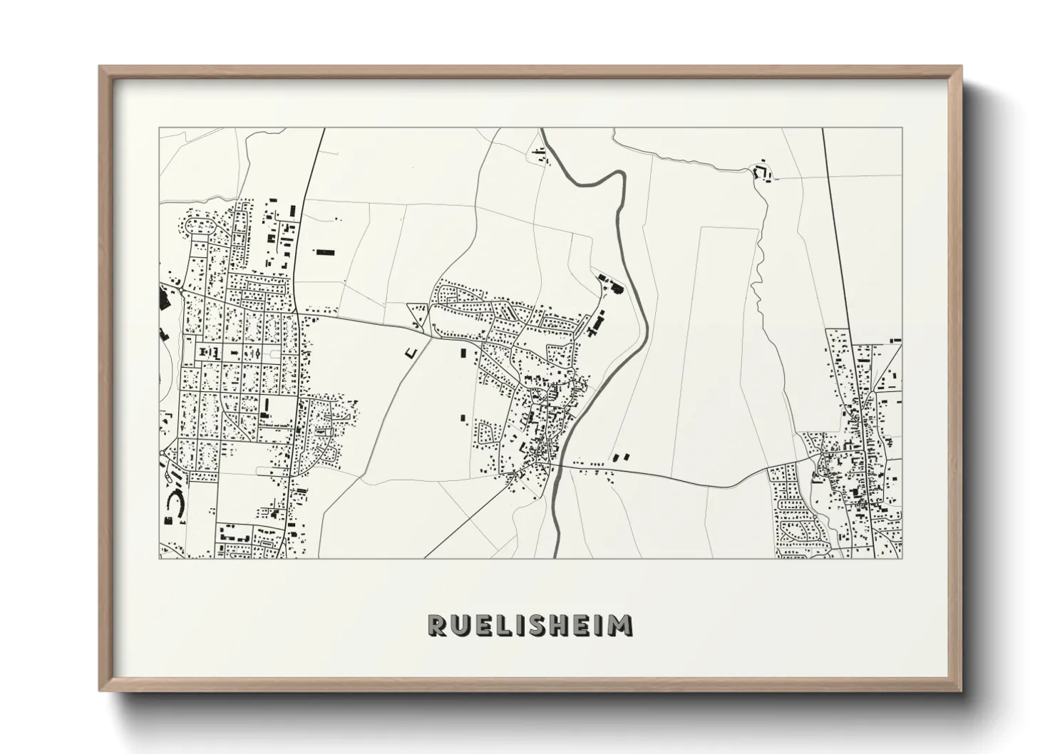 Une affiche de carte sur Ruelisheim