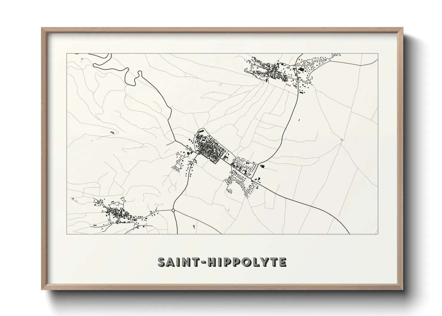 Une affiche de carte sur Saint-Hippolyte