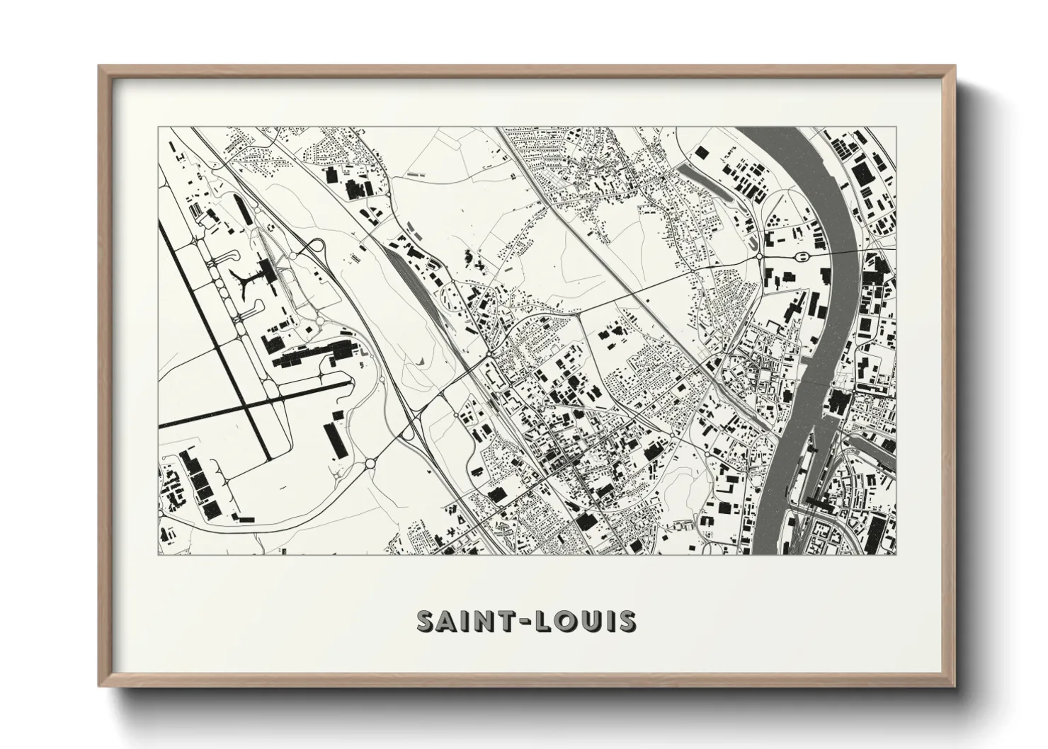 Une affiche de carte sur Saint-Louis