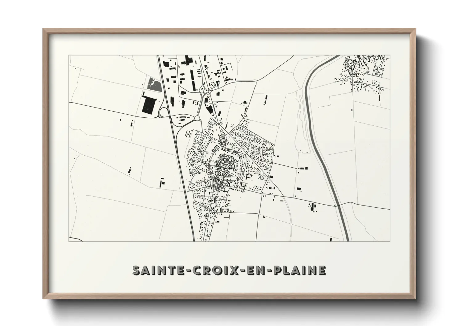 Une affiche de carte sur Sainte-Croix-en-Plaine