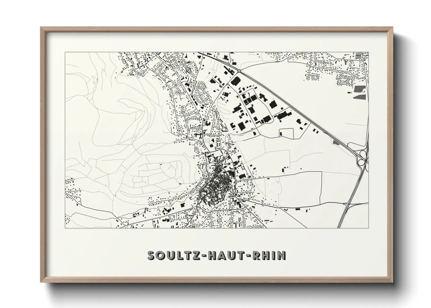 Une affiche de carte sur Soultz-Haut-Rhin
