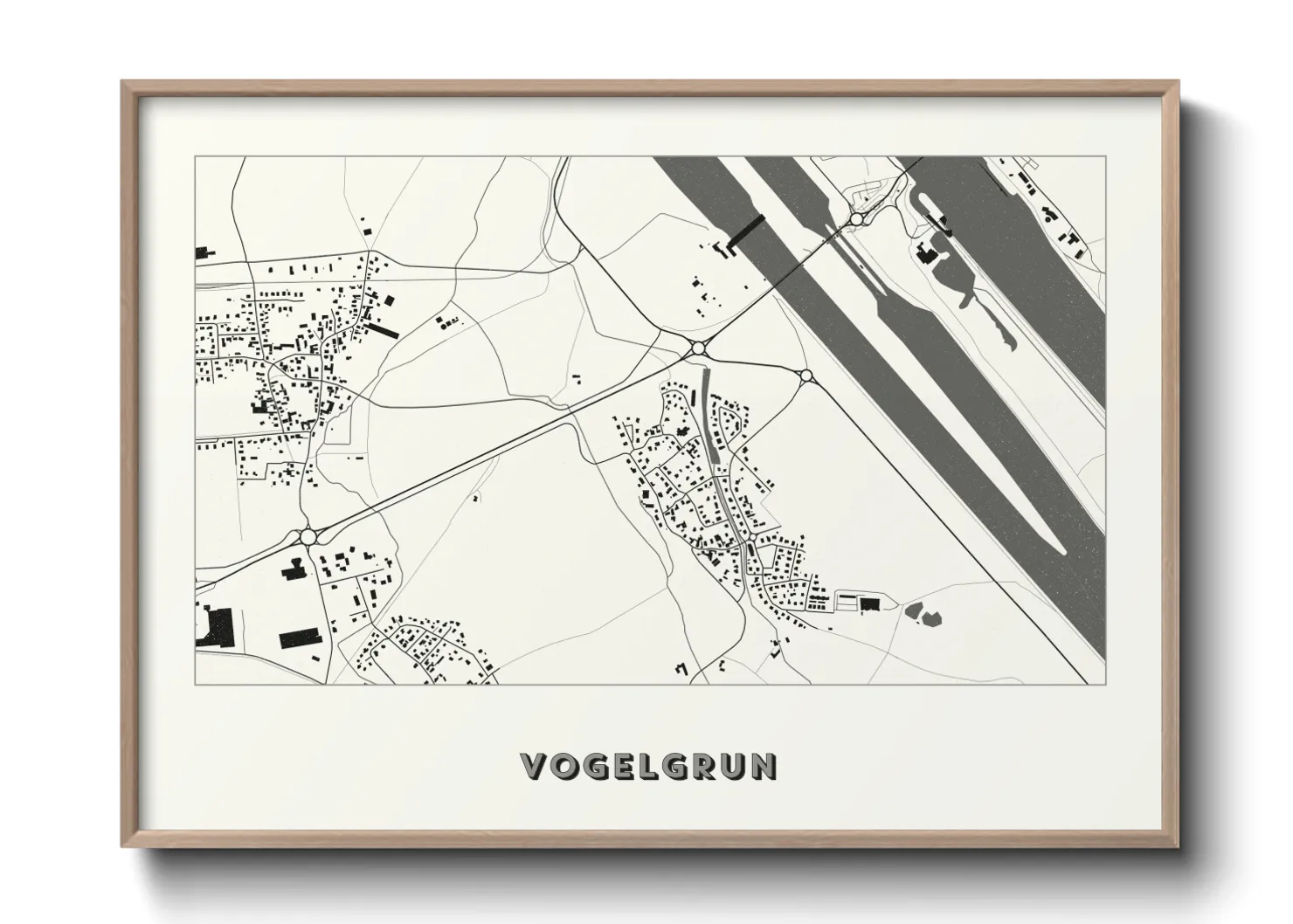Une affiche de carte sur Vogelgrun