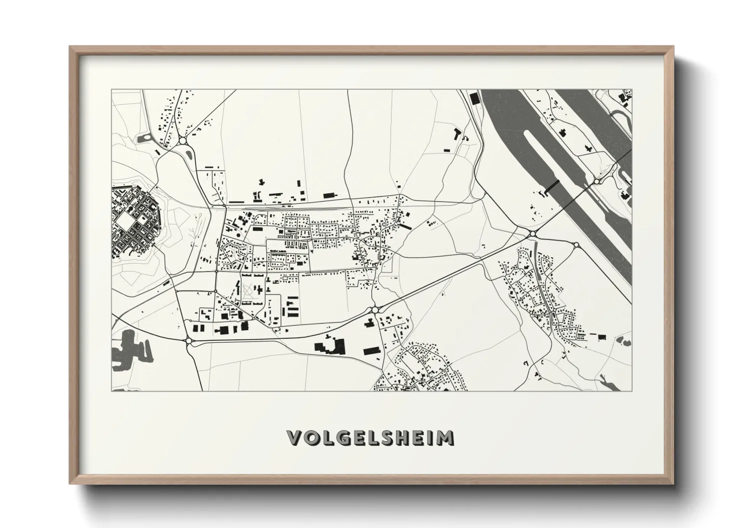 Une affiche de carte sur Volgelsheim