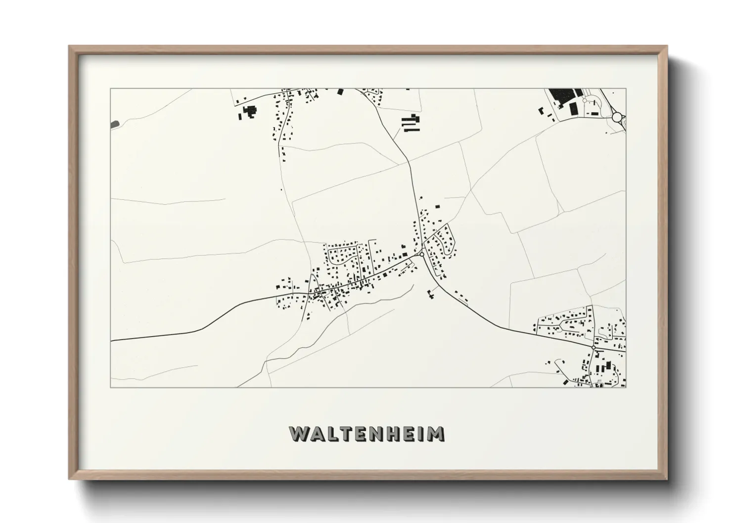 Une affiche de carte sur Waltenheim