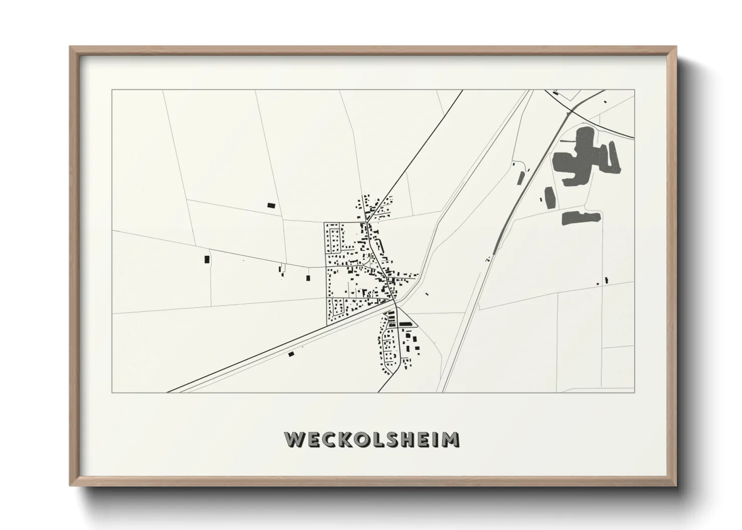 Une affiche de carte sur Weckolsheim