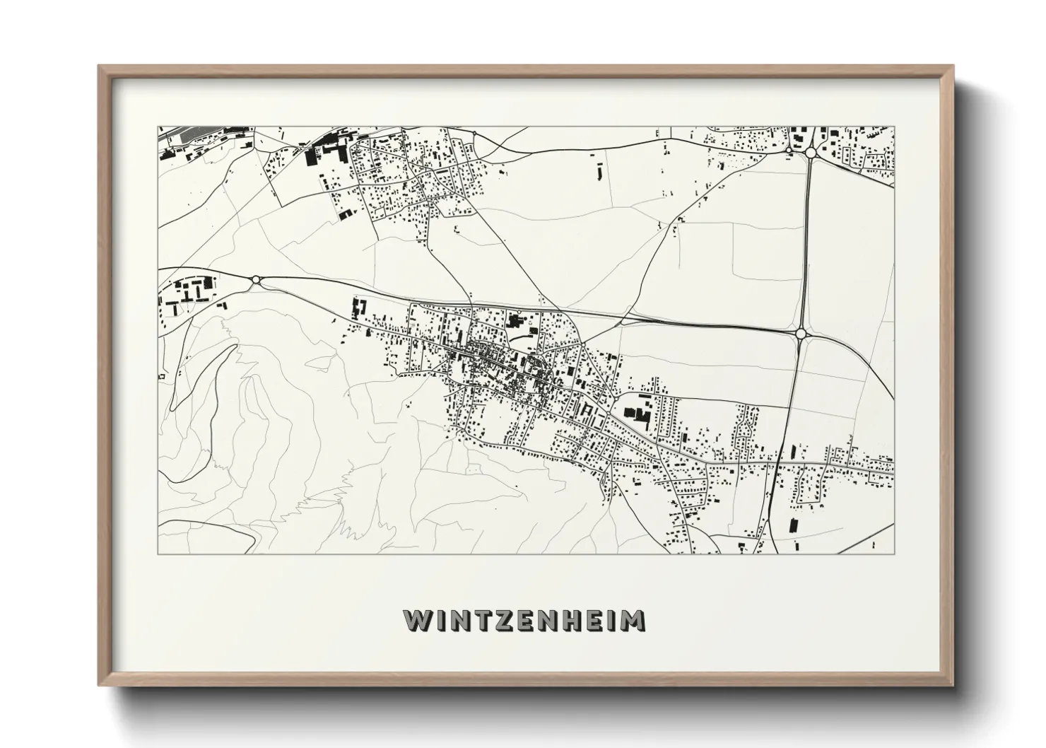 Une affiche de carte sur Wintzenheim