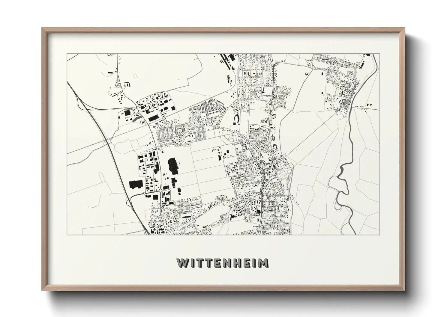 Une affiche de carte sur Wittenheim