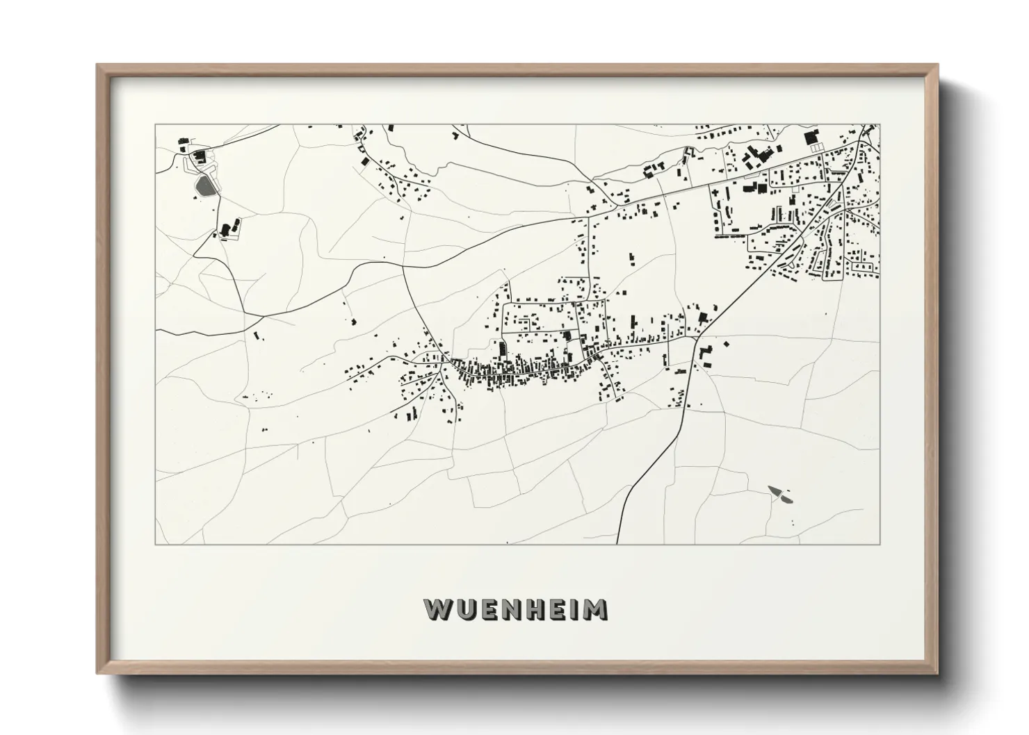 Une affiche de carte sur Wuenheim