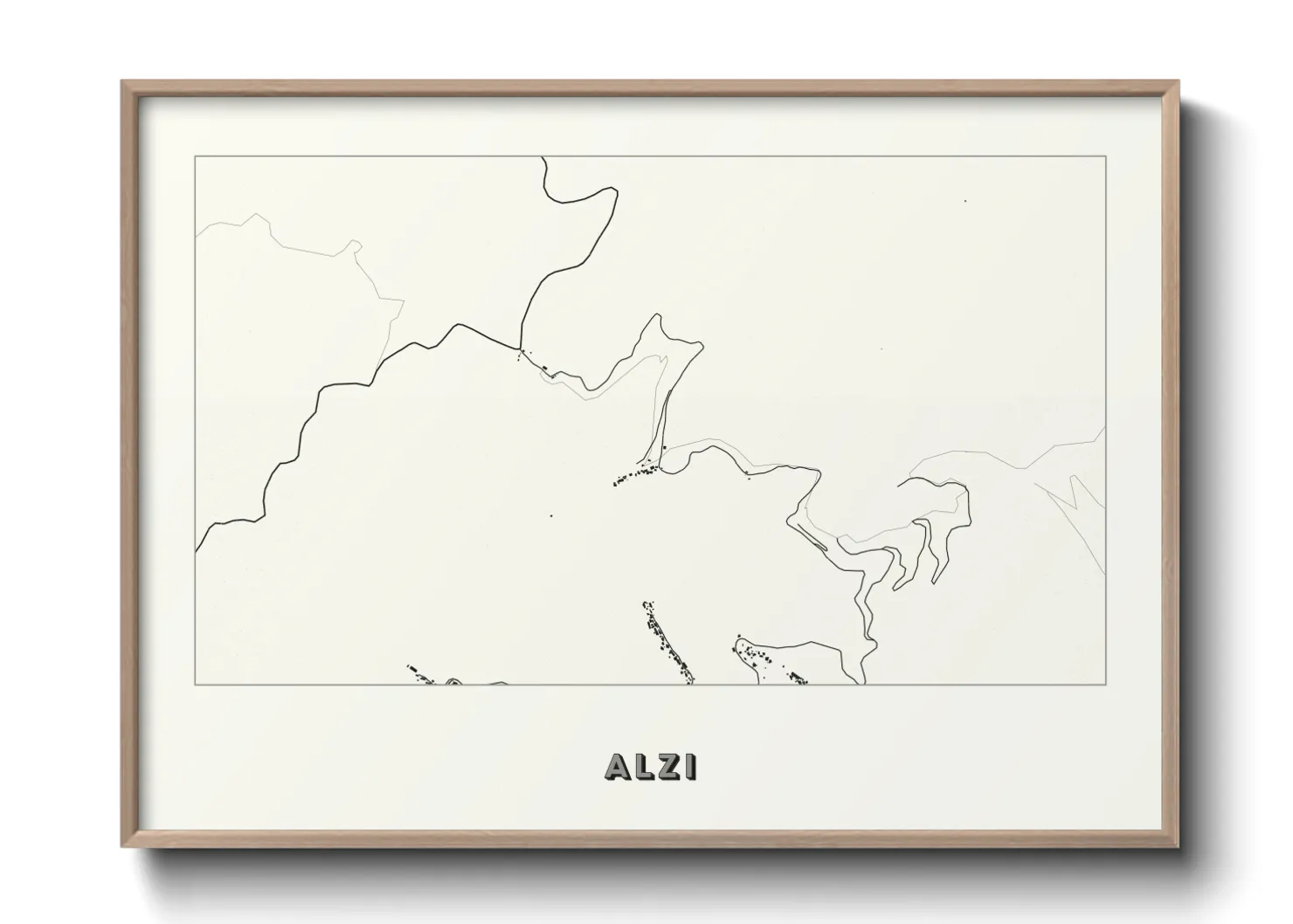 Une affiche de carte sur Alzi