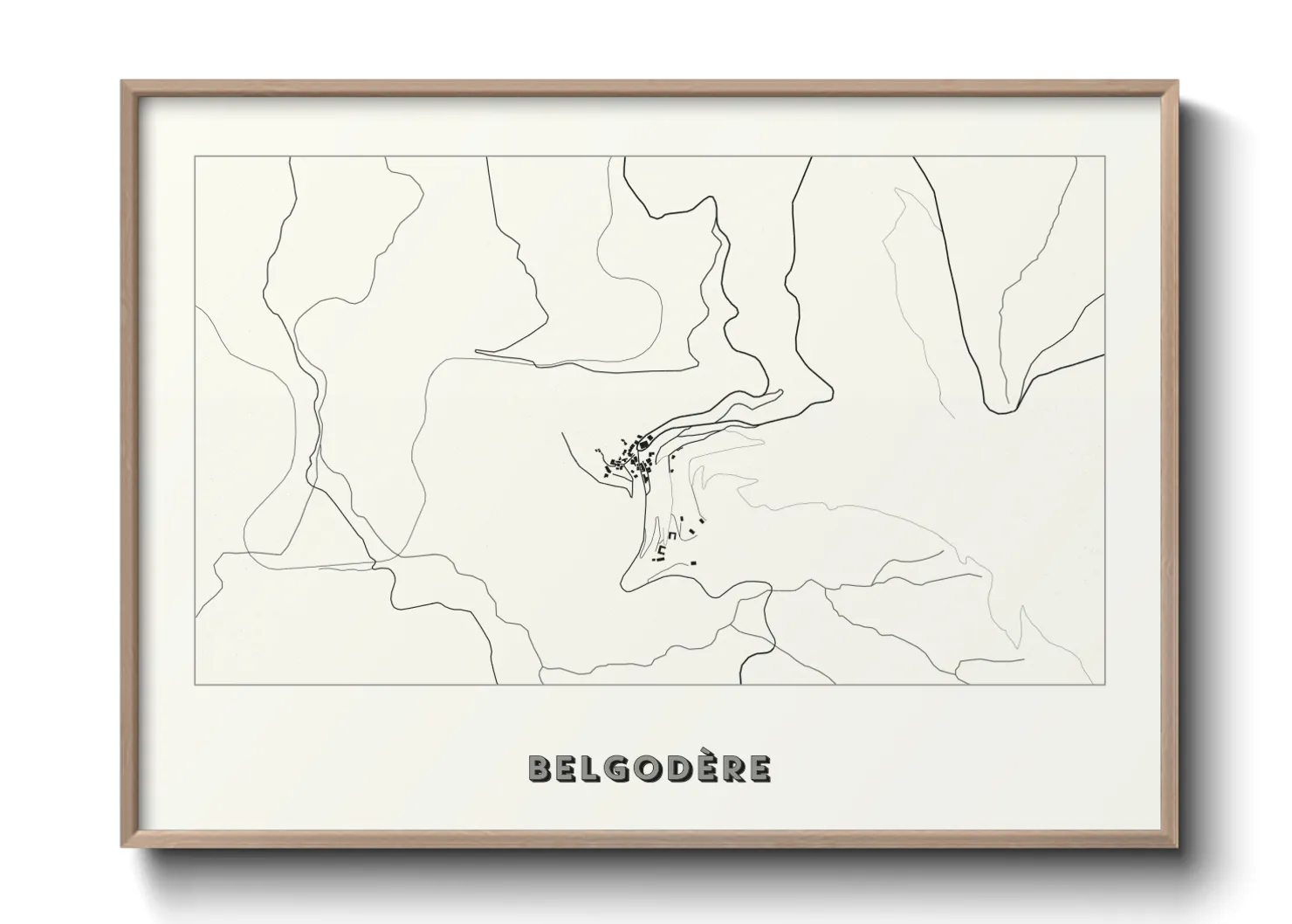 Une affiche de carte sur Belgodère