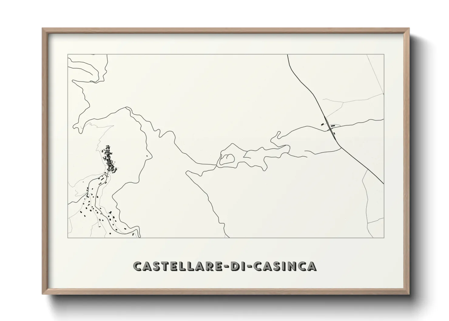 Une affiche de carte sur Castellare-di-Casinca