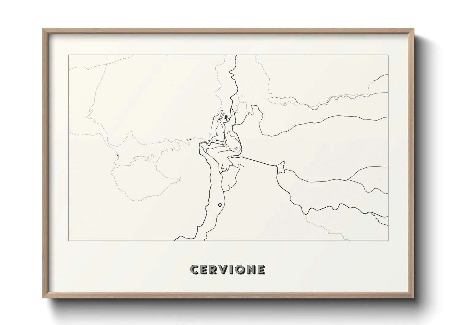 Une affiche de carte sur Cervione