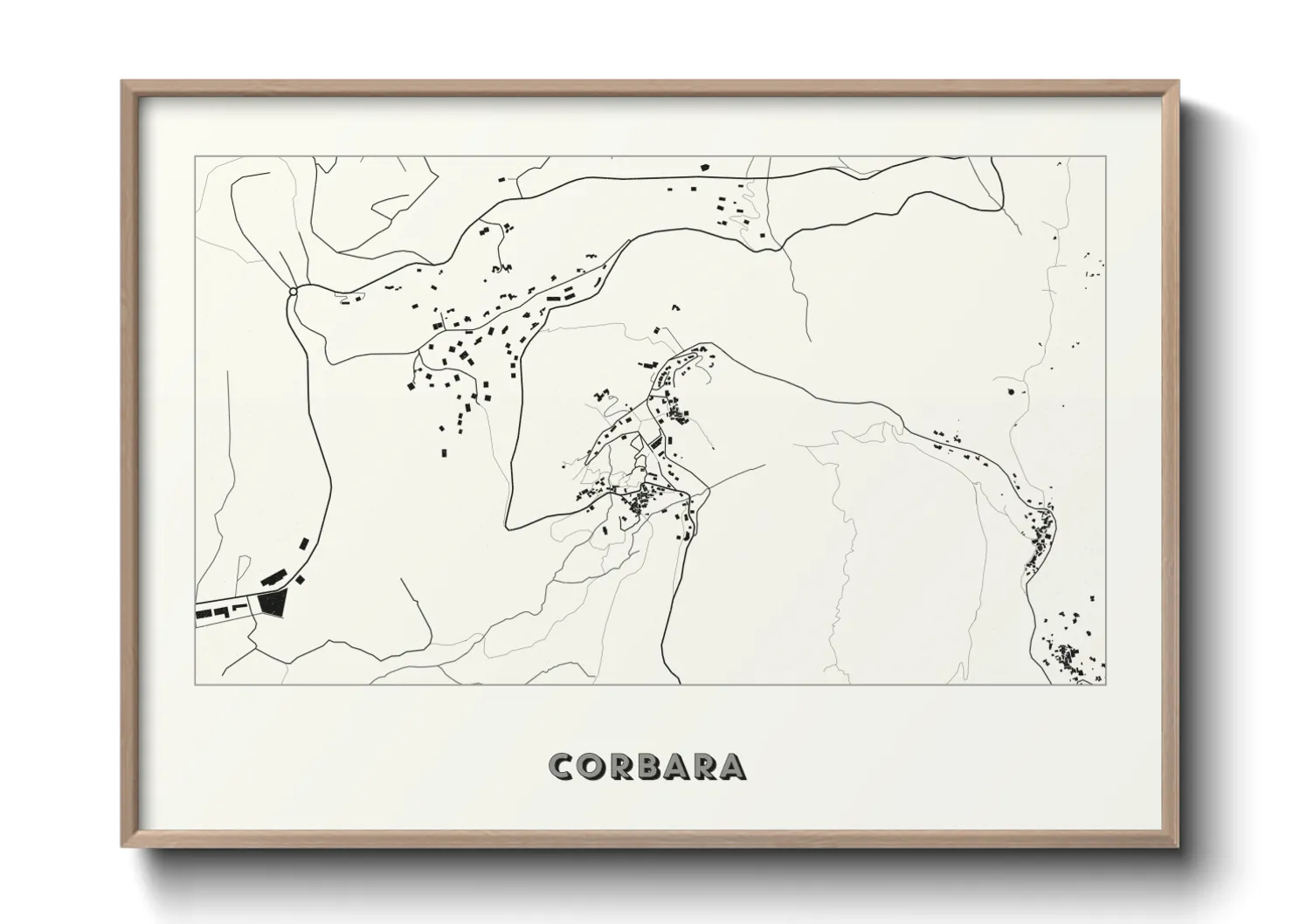 Une affiche de carte sur Corbara