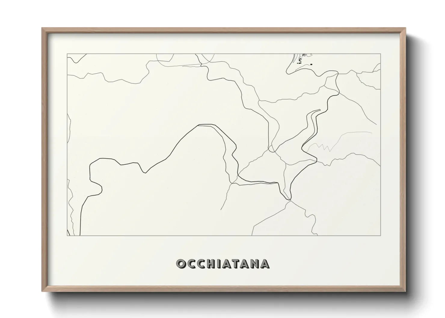 Une affiche de carte sur Occhiatana