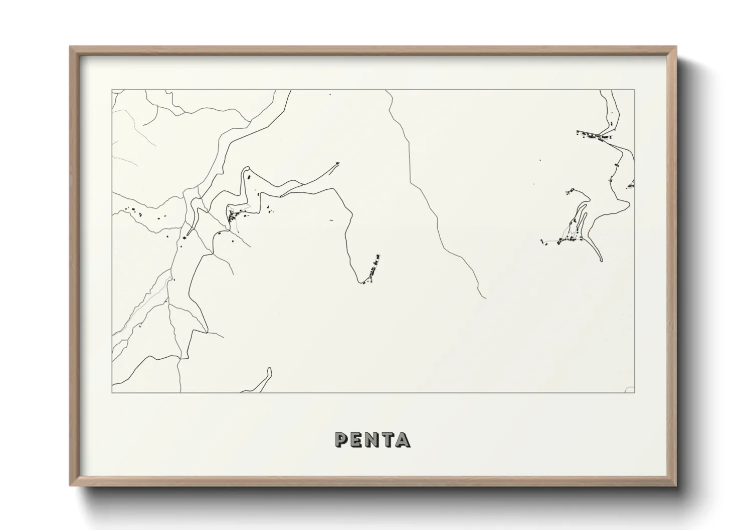 Une affiche de carte sur Penta