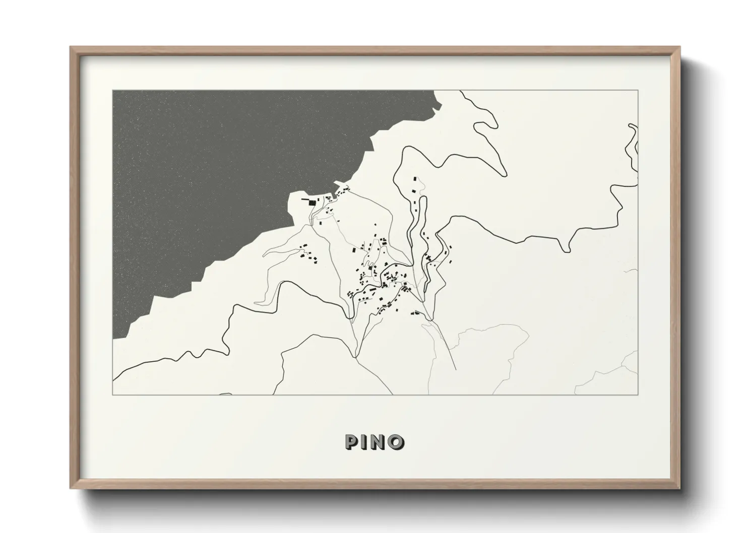 Une affiche de carte sur Pino
