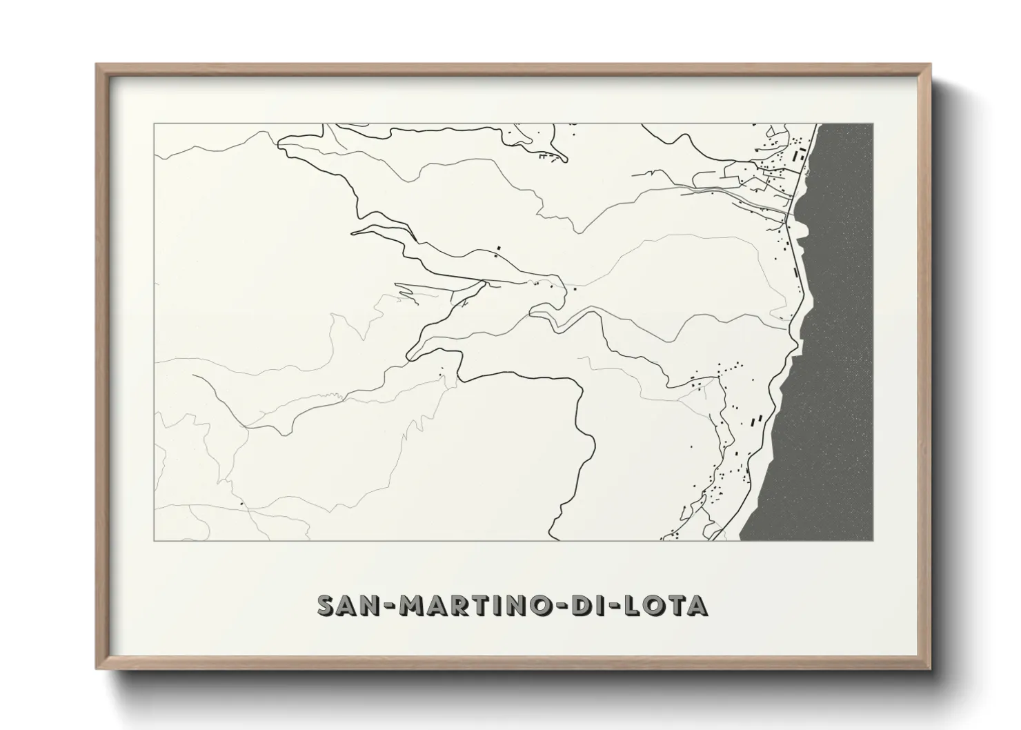Une affiche de carte sur San-Martino-di-Lota