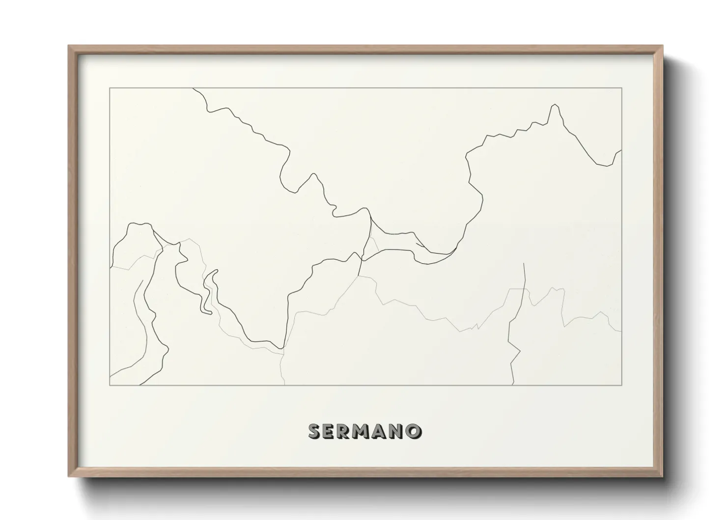 Une affiche de carte sur Sermano