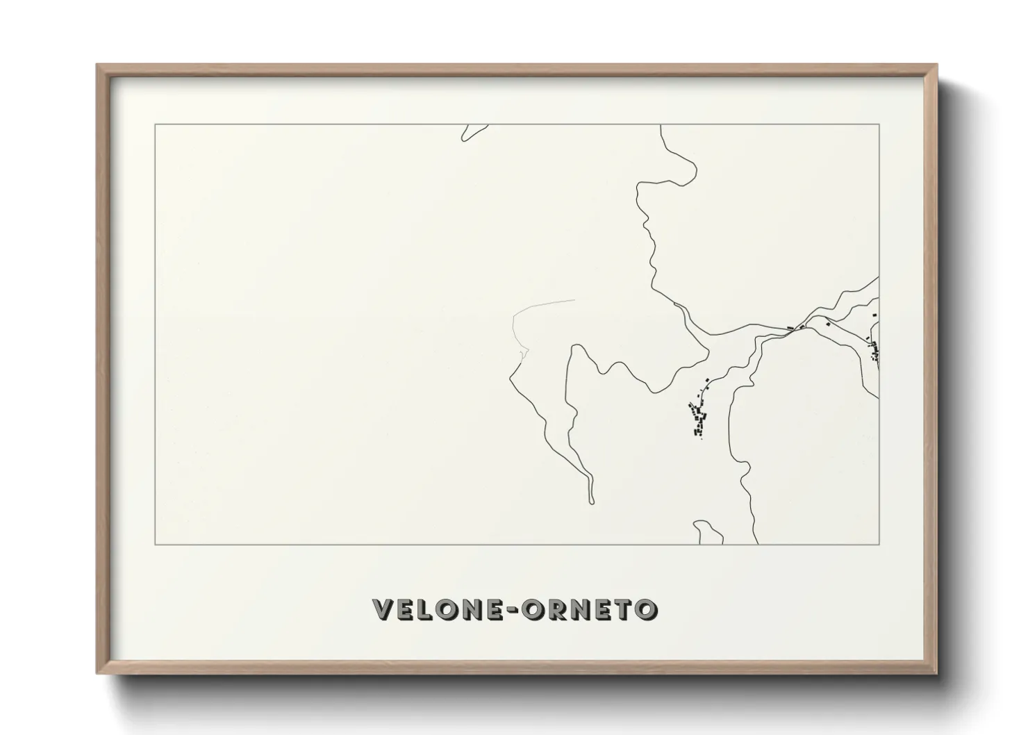 Une affiche de carte sur Velone-Orneto
