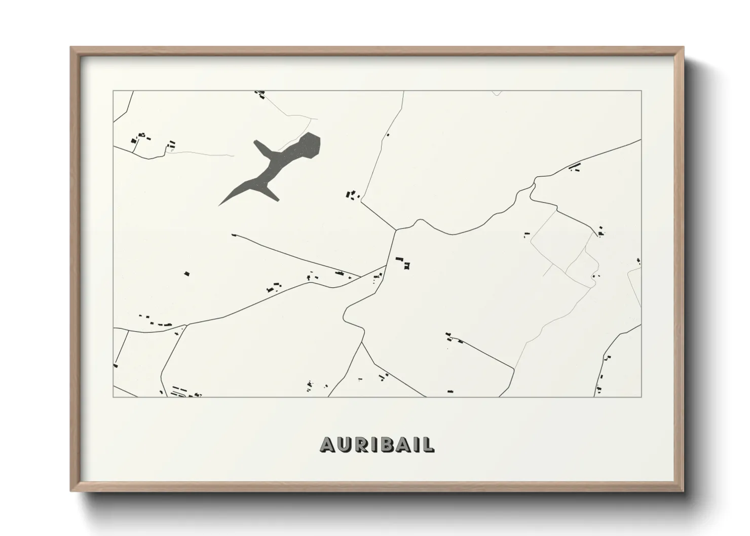 Une affiche de carte sur Auribail