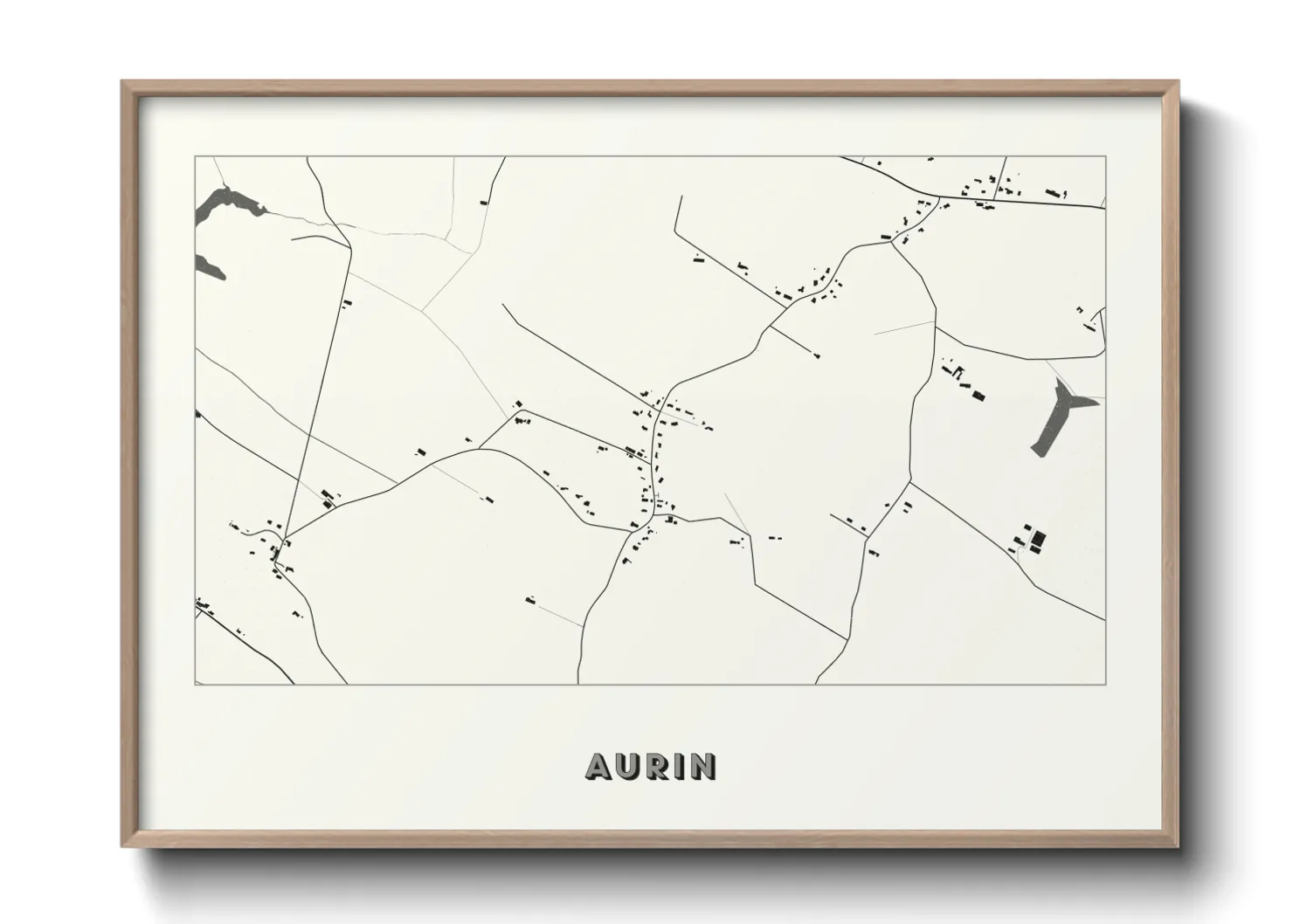 Une affiche de carte sur Aurin
