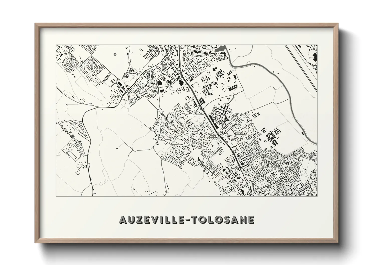 Une affiche de carte sur Auzeville-Tolosane